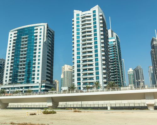 Dubai, United Arab Emirates - June 21, 2023: Dubai skyscrapers